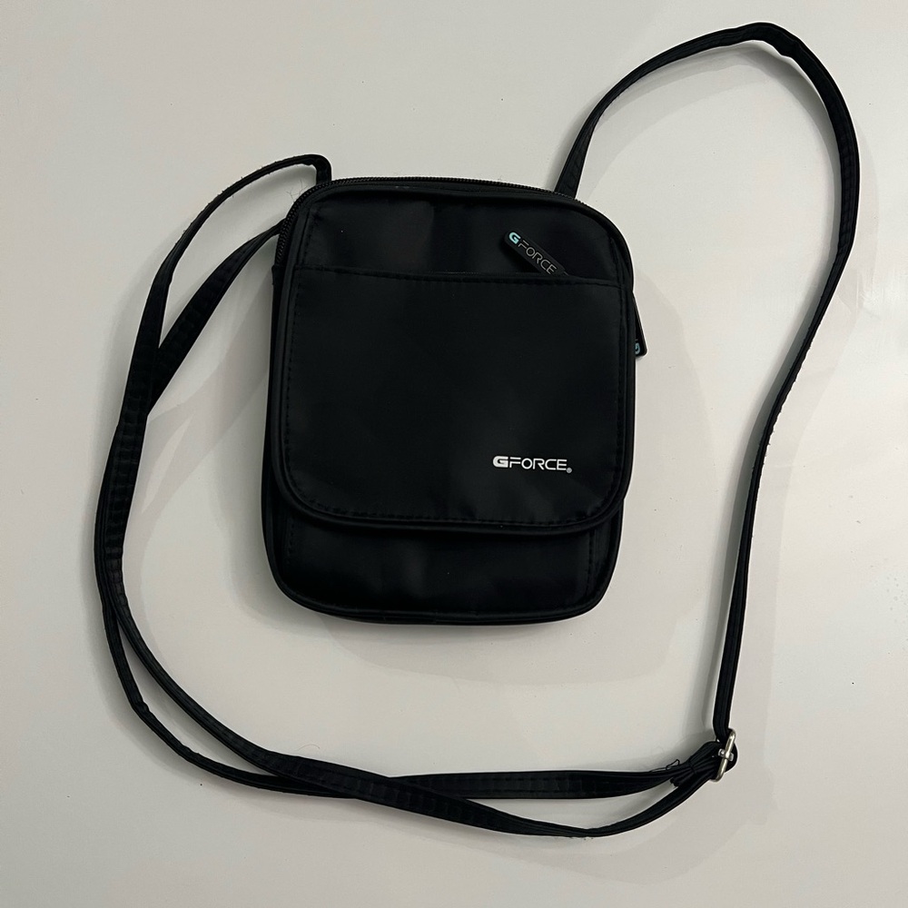 GForce Black Cross Body RFID Blocking Travel Bag with Multiple Pockets